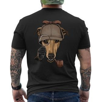 Detective Greyhound Spy Investigator Puppy Animal Dog Lover Mens Back Print T-shirt - Monsterry CA