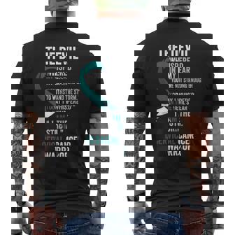 The Devil- Cervical Cancer Awareness Supporter Ribbon Men's T-shirt Back Print