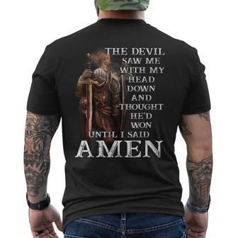 The Devil Saw Me With My Head Down And Thought He'd Won Men's T-shirt Back Print | Mazezy