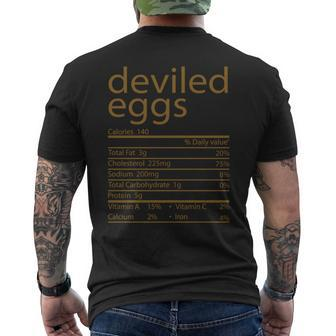 Deviled Eggs Nutrition Facts Funny Thanksgiving Costume Mens Back Print T-shirt | Mazezy