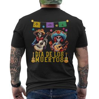 Dia De Los Muertos Costume Day Of The Dead Skeleton Dancing Men's T-shirt Back Print - Seseable