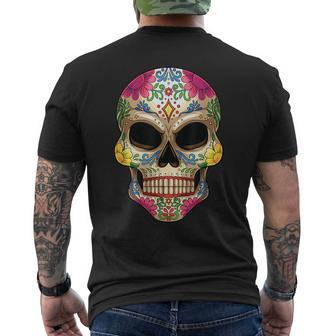 Dia De Los Muertos Halloween Vintage Sugar Skull Halloween Funny Gifts Mens Back Print T-shirt | Mazezy