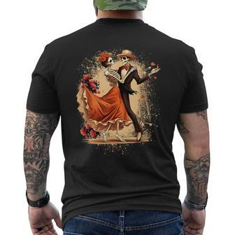 Dia De Los Muertos Skeletons Dancing Mexican Day Of The Dead Men's T-shirt Back Print - Monsterry DE