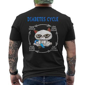 Diabetes Cycle Diabetes Awareness Cat Outfits Men's T-shirt Back Print | Mazezy DE