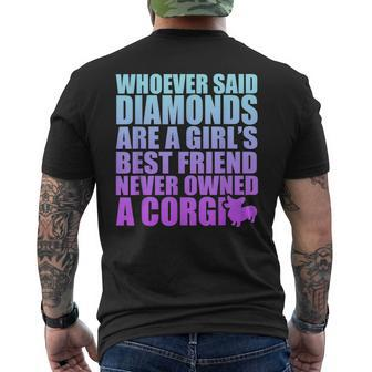Diamonds Are Girls Best Friend Never Owned Corgi Mens Back Print T-shirt | Mazezy