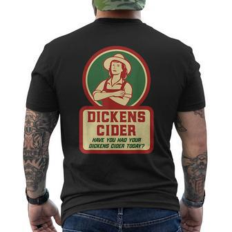 Dickens Cider - Fun And Cheeky Innuendo Double Entendre Pun Mens Back Print T-shirt - Seseable