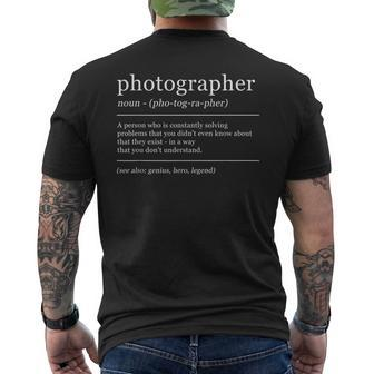 Dictionary Photographer Photography Definition Men's T-shirt Back Print | Mazezy CA