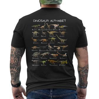 Dinosaur Alphabet Abc Dino Paleontology Educational Men's T-shirt Back Print