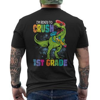 Dinosaur Back To School Ready To Crush 1St Grade Kids Dinosaur Funny Gifts Mens Back Print T-shirt | Mazezy