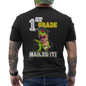 Dinosaur Graduation Hat First Grade Nailed It Class Of 2034 Men's Back Print T-shirt | Mazezy