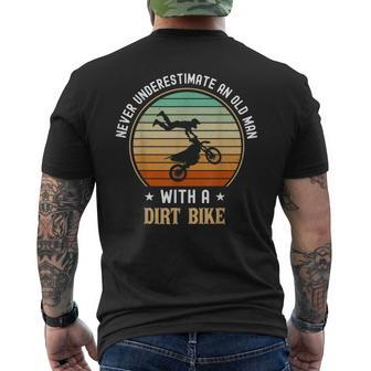 Dirt Bike Rider Motocross Never Underestimate An Old Man Mens Back Print T-shirt - Seseable