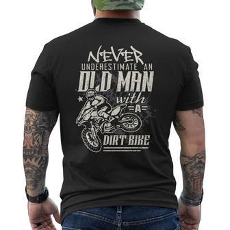 Dirt Bike Rider Never Underestimate An Old Man Mens Back Print T-shirt - Seseable
