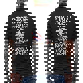 Dirt Track Racing Born To Race Forced To Work Sprint Car Racing Funny Gifts Mens Back Print T-shirt | Mazezy