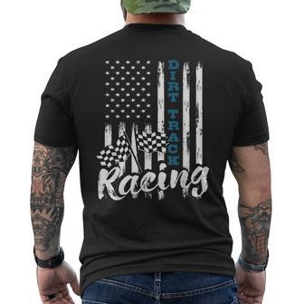 Dirt Track Racing Patriotic Usa Flag Sprint Car Racer Patriotic Funny Gifts Mens Back Print T-shirt | Mazezy AU