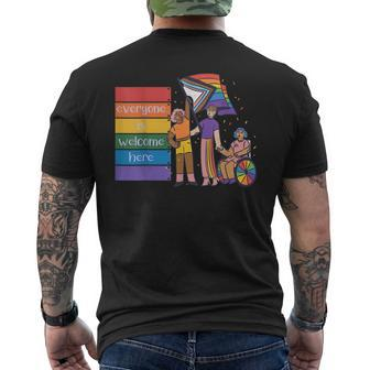 Disability Pride Everyone Is Welcome Here Human Rights Mens Back Print T-shirt | Mazezy