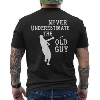 Disc Golf Never Underestimate The Old Guy Frolf Tree Golfing Men's T-shirt Back Print - Seseable