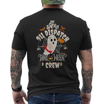 Dispatcher Boo Crew Halloween 911 Dispatch Pumpkin Costume Men's T-shirt Back Print - Monsterry CA