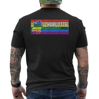 Distressed Charlotte Lgbt Pride Mens Back Print T-shirt | Mazezy