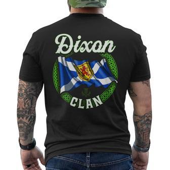 Dixon Clan Scottish Last Name Scotland Flag Funny Last Name Designs Funny Gifts Mens Back Print T-shirt | Mazezy