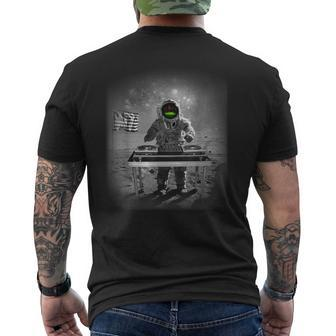 Dj Space American Flag Mixer Turntables Needles Men's T-shirt Back Print | Mazezy DE