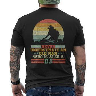 Dj Never Underestimate An Old Man Who Is Also A Dj Men's T-shirt Back Print - Seseable