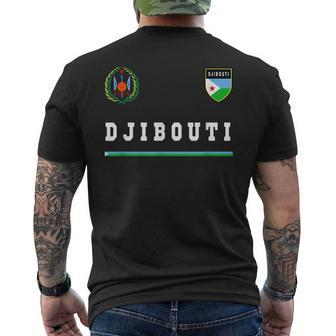 Djibouti SportSoccer Jersey Flag Football Mens Back Print T-shirt | Mazezy