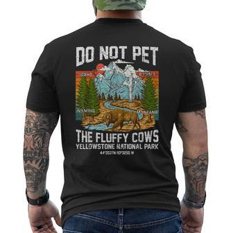 Do Not Pet The Fluffy Cows Bison Yellowstone National Park Mens Back Print T-shirt - Seseable