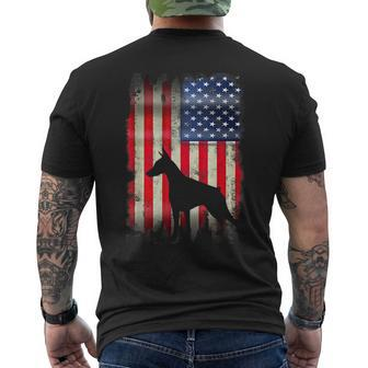 Doberman Dog Usa American Flag 4Th Of July Patriotic Gift Mens Back Print T-shirt | Mazezy