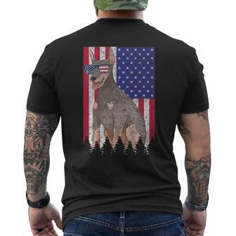 Doberman Patriotic Dog Usa Pride American Flag Mens Back Print T-shirt | Mazezy