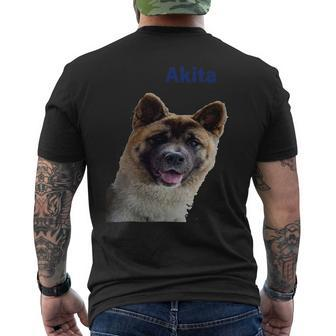 Dog Akita Smiling Mens Back Print T-shirt - Monsterry DE