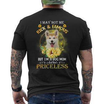 Dog Akita Womens Akita Inu I May Not Be Rich And Famous But Im A Dog Mom Mens Back Print T-shirt - Monsterry DE