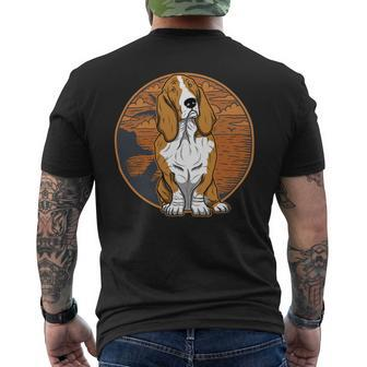 Dog Basset Hound Vintage 2 Mens Back Print T-shirt - Monsterry UK
