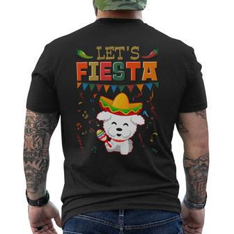 Dog Bichon Frise Mexican Cinco De Mayo Fiesta Lets Fiesta Bichon Frise 3 Mens Back Print T-shirt - Monsterry AU