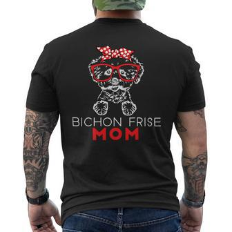 Dog Bichon Frise Mom Funny Dog Lover Bandana Mothers Day Women Mens Back Print T-shirt - Monsterry