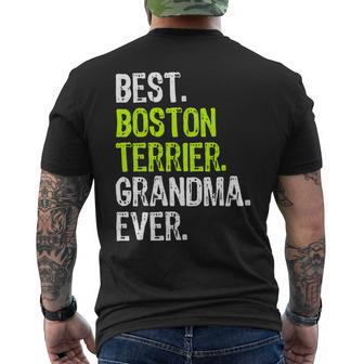 Dog Boston Terrier Best Boston Terrier Grandma Ever Dog Lover Mens Back Print T-shirt - Monsterry