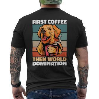 Dog Breed Coffee Golden Retriever Mens Back Print T-shirt - Monsterry DE