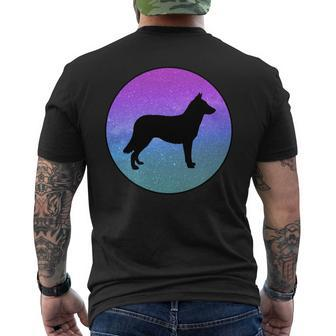 Dog Breed Lapponian Herder Dog Silhouette Space Galaxy Men's T-shirt Back Print | Mazezy