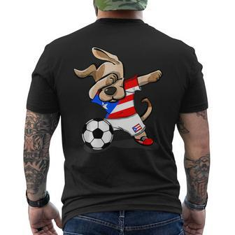 Dog Dabbing Soccer Puerto Rico Jersey Football Men's T-shirt Back Print | Mazezy