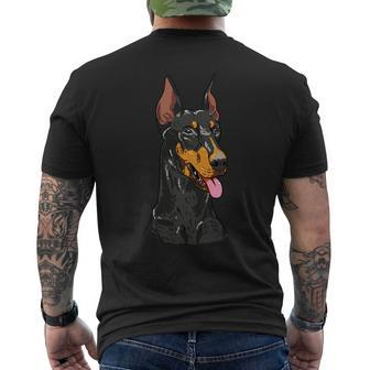 Dog Doberman Happy Face Doberman Pinscher Face Trainer Dog Pet Mens Back Print T-shirt - Monsterry UK