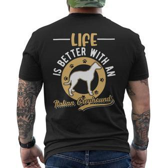 Dog Grayhound Life Is Better With An Italian Greyhound 23 Mens Back Print T-shirt - Monsterry CA