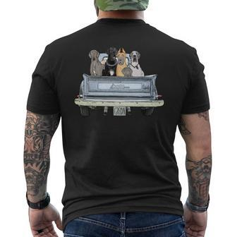 Dog Great Dane Squad Pickup Truck Top For Men - Large Dog Dad Mens Back Print T-shirt - Monsterry