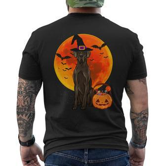 Dog Halloween Black Great Dane Jack O Lantern Pumpkin Mens Back Print T-shirt - Monsterry UK