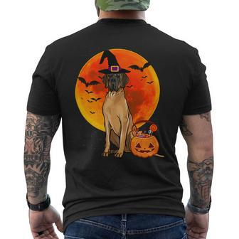 Dog Halloween Brown Great Dane Jack O Lantern Pumpkin Mens Back Print T-shirt - Monsterry