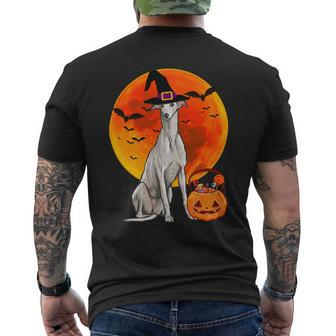 Dog Halloween Greyhound Jack O Lantern Pumpkin Mens Back Print T-shirt - Monsterry AU