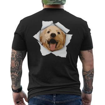 Dog Lover Cute Golden Retriever Jumping Mens Back Print T-shirt - Monsterry