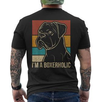 Dog Lover Dog Owner Vintage Pet Animal Outfit Funny Boxer Mens Back Print T-shirt | Mazezy