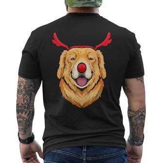 Dog Lover Golden Retriever Dressed As Rudolph On Christmas Mens Back Print T-shirt - Monsterry DE