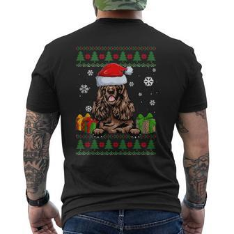 Dog Lovers Cocker Spaniel Santa Hat Ugly Christmas Sweater Men's T-shirt Back Print - Monsterry DE
