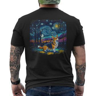 Dog Lovers Starry Night Corgi Men's T-shirt Back Print - Monsterry UK