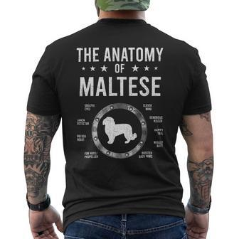 Dog Maltese Anatomy Of Maltese Dog Lover 3 Mens Back Print T-shirt - Monsterry